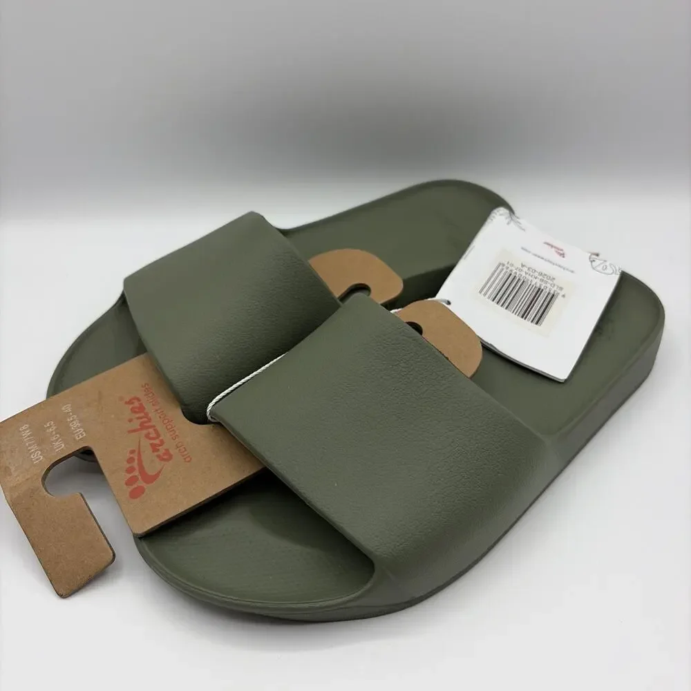 Archies Olive Green Arch Support Flip Flops Unisex Sz US M 7 W 8 NWT